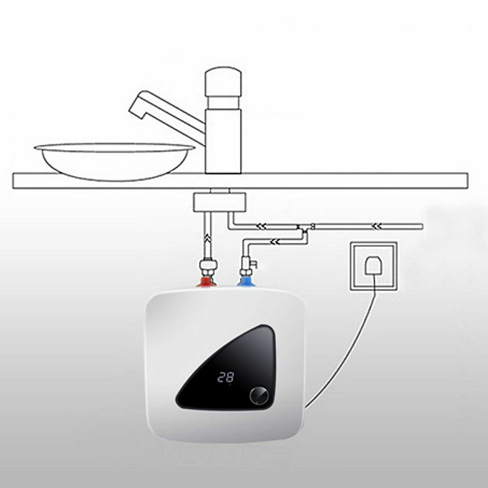 1500W Electric Instant Hot Water Heater Shower Kitchen Wholehouse 110V