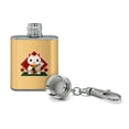 thumbnail image 2 of Cute Lucky Cat Maneki-Neko Stainless Steel 1oz Mini Flask Key Chain, 2 of 3