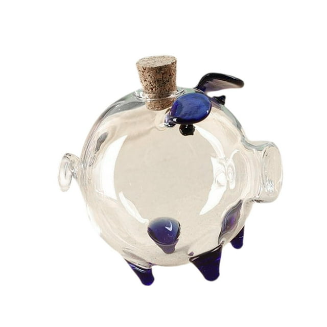 Lipstore Tirelire Transparente Art Pot d'Économies pour Table Armoire Salon Bleu