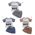 thumbnail image 2 of Bullpiano 0-5T Summer Newborn Baby Boy Clothes Set Ribbed Outfits Unisex Infant Solid Cotton Button Short Sleeve Tops + Shorts 2PCS (Brown), 2 of 8