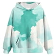 thumbnail image 4 of Nwiuh Girls Tie Dye Sweatshirts Loose Casual Hoodies Long Sleeve Pullover Hooded Tops with Pockets (Green, 7-8 Years), 4 of 4