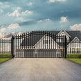 thumbnail image 2 of ALEKO Steel Single Swing 16 x 6 feet Black Driveway Gate Prague Style, 2 of 9
