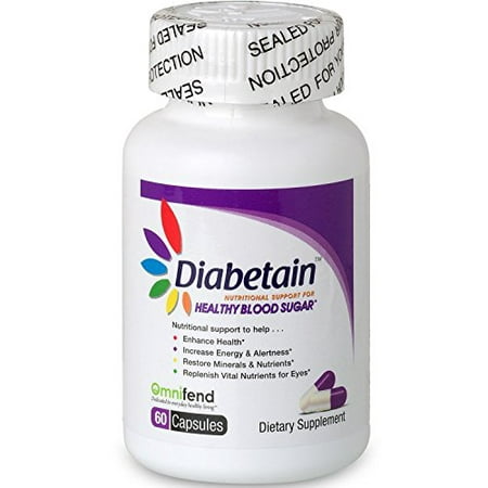 Diabetain Type 2 Diabetes Supplement by Omnifend - Diabetic Naturally Sourced Dietary Nutritional Formula-Support Blood Sugar/Glucose-Eye Health-Increased Energy - Clinically Tested-60 (Best Dietary Supplements For Diabetics)