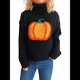 thumbnail image 1 of Suéter de Cuello Alto con Flores Torcidas para Mujer, de Larga, Informal, Cálido, para Otoño e Invierno Negro M, 1 of 9