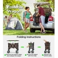thumbnail image 6 of Beach Wagon,CollapsibleWagon 220lbs with Big Wheels Foldable Wagon Carts,Portable Utility for Garden Grocery Sports Camping All Terrain-Khaki, 6 of 16