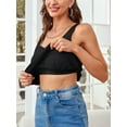 thumbnail image 3 of Charmo Womens Cotton V Neck Tank Tops Wider Adjustable Straps Camisole with Bra, 3 of 7