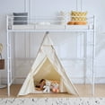 thumbnail image 5 of Zimtown Full Loft Bed with Stairs Metal Single Loft Bunk Bed with Safety Guard Rails & 2 Side Ladder, White, 5 of 10