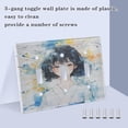 thumbnail image 3 of WOBOGO Pretty Watercolor Lass 3-hole Switch Plates PC Flame Retardant Plastic Material Glossy Finish Smooth Touch 6.37x4.48x0.27in, 3 of 8