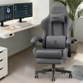 thumbnail image 7 of GOOSEA Fabric Big and Tall Gaming Chair, Ergonomic High Back Design with Pocket Spring Cushion, Adjustable Headrest and Retractable Footrest for Office and Gaming, 350LBS, Grey, 7 of 7