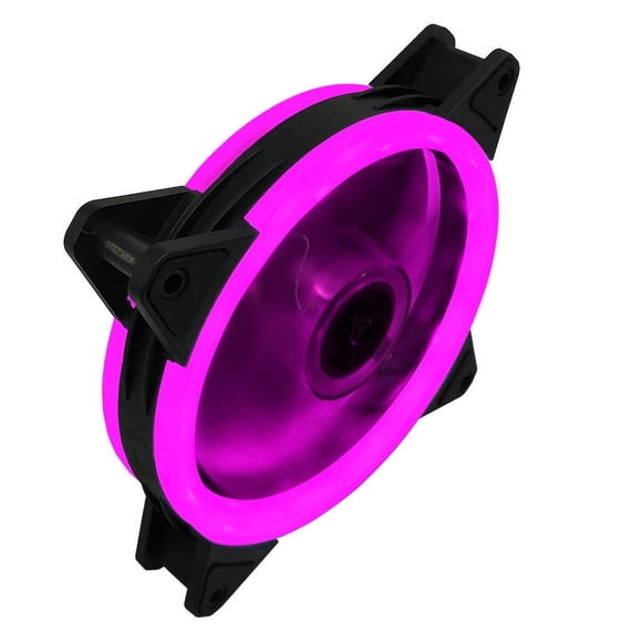 Ventilador de chasis luminoso de doble apertura interior y exterior, ventilador de enfriamiento de computadora LED silencioso de 12 cm