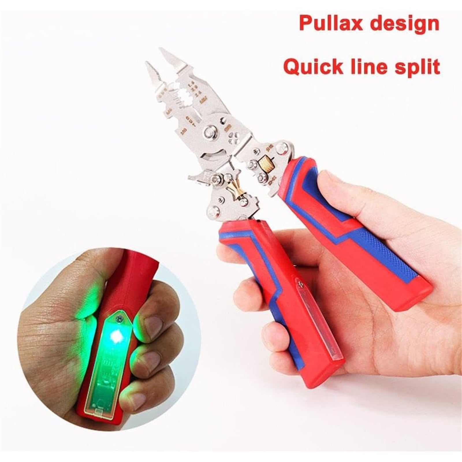 Weloille 13-in-1 Multifunctional Voltage Tester Wire Stripper Pliers with Precision Cutting for Electricians, Heavy-Duty Vanadium Steel Electrical Tool