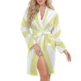 thumbnail image 5 of Yellow And White Sunburst Night Robe Long Sleeve V Neck Robe With Belt Women's Sleepwear Dresses, 5 of 9