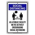 thumbnail image 1 of Social Distancing As A Public Facility Maintain Distancing Health and Safety Novelty Aluminum Metal Sign 8"x12", 1 of 5