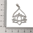 thumbnail image 3 of Non-304 Stainless Steel Pendants Laser Cut Hollow Lotus Charm Stainless Steel Color 34x25x1mm Hole: 6x3mm, 3 of 3