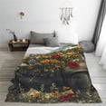 thumbnail image 5 of Fuzoiu Floral Rhino With Birds Print Ultra-Soft Micro Fleece Blanket,All Seasons Flannel Throw, Lightweight Blanket for Bed, Sofa, Couch, Movie Night, Camping, and Travel-40"x30", 5 of 7