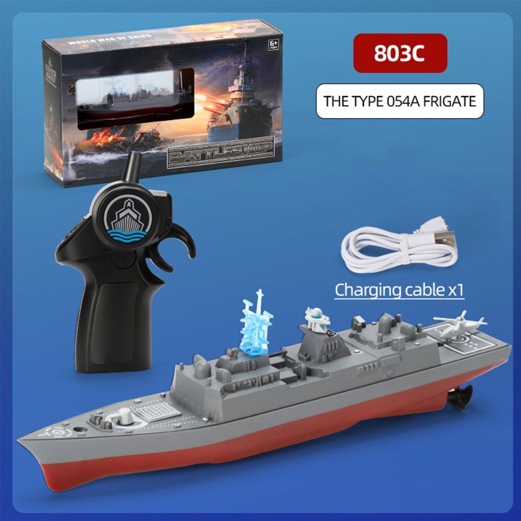 Remote Control Warship Boat Toy RC Speedboat Toy Vessel for Outdoor