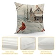 thumbnail image 4 of Awypu Christmas Red Bird Throw Pillow Covers Cardinal Vintage Winter Scene Holly House Pine Berry Wreath Pillow case Decorative Living Room Bed Room Dorm Couch, 4 of 5