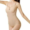 thumbnail image 4 of Elainilye Fashion Body Shaper for Women Solid Color Bodysuit Chest Cushion Comfortable Out Bra Underwear,Beige, 4 of 9