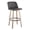Grey Faux Leather/Round Black Footrest, variant on LumiSource White Toriano 30" Fixed Height Barstool - Set of 2