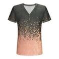 thumbnail image 7 of Aobny Brown T-Shirt Women Tunic T-Shirt Short Sleeve V-Neck Graphic Womens Dressy Tops,M, 7 of 7