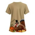 thumbnail image 3 of JURANMO Womens Happy Thanksgiving Scrubs Tops Trendy Turkey Print V Neck Nurse Uniform Workwear with Pockets Deals of the Day Multicolor XXL, 3 of 3