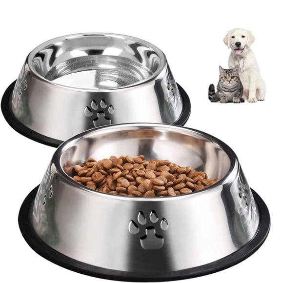 Plato para Mascotas XINYUICEAN Acero Inoxidable Apilable y Antideslizante para Perros y Gatos