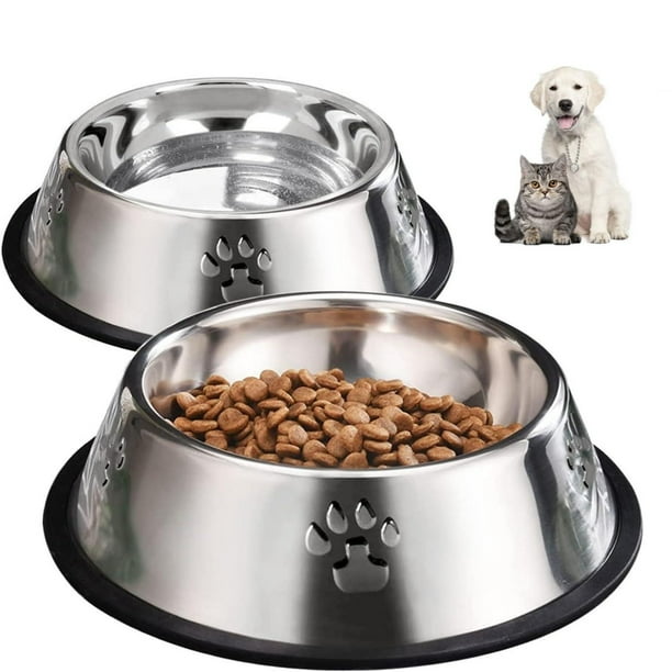 Plato para Mascotas XINYUICEAN Acero Inoxidable Apilable y Antideslizante para Perros y Gatos
