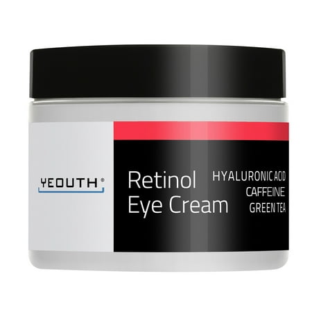 Retinol Eye Cream 2.5% from YEOUTH Boosted w/ Retinol, Hyaluronic Acid, Caffeine, Green Tea, Anti Wrinkle, Anti Aging, Firm Skin, Even Skin Tone, Moisturize and Hydrate - Guaranteed