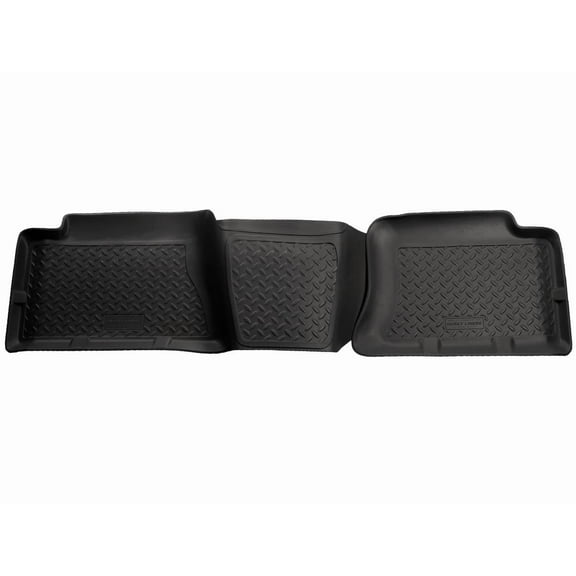 Husky Liners 61471 Classic Style Floor Liners Fit 2004-2007 Chevy Silverado 1500-2500 & GMC Sierra 1500-2500 Crew Cab Light Duty Second Row 1-Piece Black