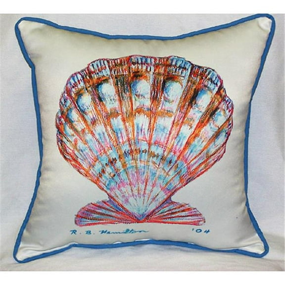 Betsy Drake  Scallop Shell Art Only Pillow 18''x18''