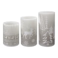 thumbnail image 4 of Hometrends Grey Deer LED Pillar Candle Set with Remote Control, 4 of 5