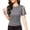Grey, variant on Women's Shimmer Sheer Mesh T-Shirt Slim Fit Shiny Silk Short Sleeve Undershirt Elegant Crewneck Solid Base Layer Chic Party Wear Sparkle Top