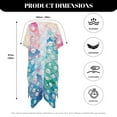 thumbnail image 6 of DISNIMO Scale Pearl Print Women's Summer Bikini Cover Ups Casual Fashion Kimono Bathing Suit Coverup Long Loose Open Front Beach Cover Up, 6 of 6