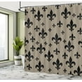 thumbnail image 4 of Ambesonne Fleur De Lis Shower Curtain, Lily Pattern Retro Art, 69"Wx70"L, Cocoa Black, 4 of 4