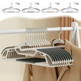 thumbnail image 1 of Plastic Clothes Hangers 10Pcs Black Wide Shoulder Clothes Hangers Non-Marking Non-Slip Extra Thick Large Space Saving for All Clothes Wet or Dry Use Rkxzt, 1 of 8