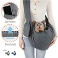 thumbnail image 3 of JESPET & GOOPAWS: Comfy Pet Sling Bag - Grey - Carry Small Dogs & Cats Up to 12lbs, Adjustable Strap, Hands-Free Travel, Breathable & Lightweight, 3 of 7