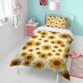 thumbnail image 4 of White Sunflower Duvet Cover and Pillowcase Set for Single Bedding, Bedroom Accessories for Kids Teens, 4 of 5