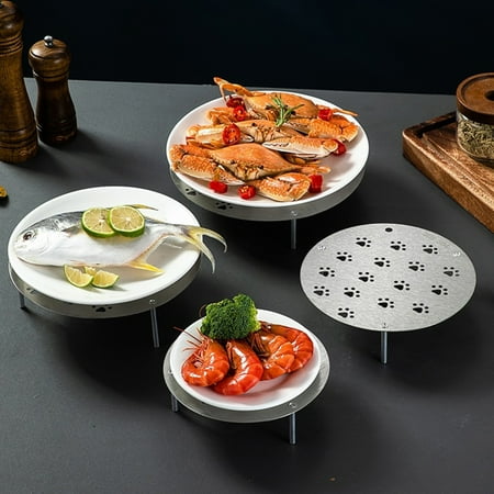 

YUNx Strong Bearing Capacity Anti-deform Stackable Steamer Dish 304 Stainless Steel Multi Paw Holes Steamer Tray