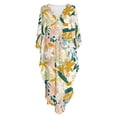 thumbnail image 6 of XYZCANDO Women Kaftan Dresses Plus Size V-Neck Batwing Sleeves Beach Cover Up Caftan Dress Swimsuit Coverup for Women Art Floral Bathing Suit Coverups Swim Cover Up Beach Wear, 6 of 7