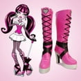 thumbnail image 2 of Disfraz de Cosplay de Draculaura de Monster High, zapatos, botas, peluca de Draculaura Ula, peluca de Cosplay de Draculaura de Monster High de Anime + gorro de peluca, 2 of 4