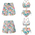 thumbnail image 6 of XYZCANDO Hawaii Pineapple Couple Matching Beachwear Set Swim Trunks & Two Piece Tummy Control Bikini Matching Outfit for Honeymoon Beach Vacation Pool Party Summer His and Hers Swimwear Set, 6 of 6