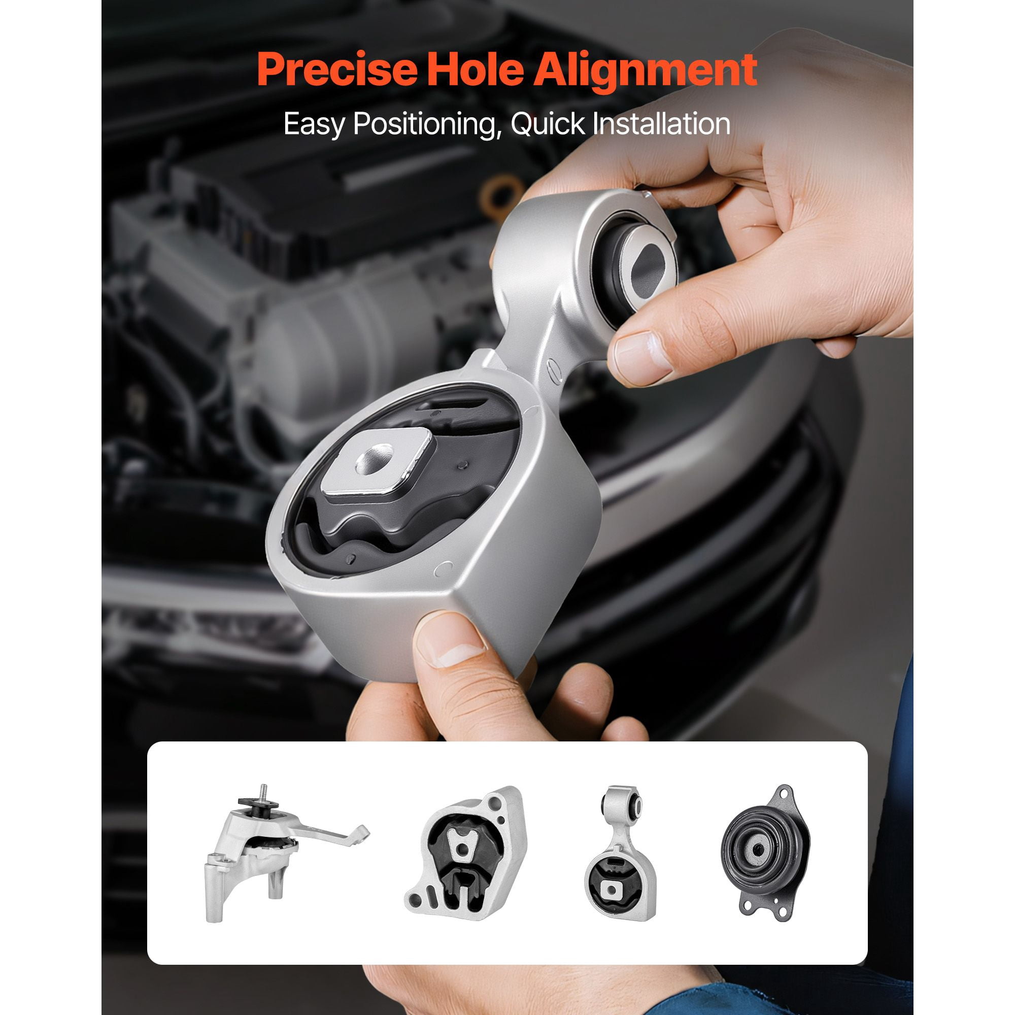 Engine Transmission Motor Mount Full Set of 4 - Compatible with Nissan Altima 2007 2008 2009 2010 2011 2012 2013 2014 2015 2016 2017 2.5L L4