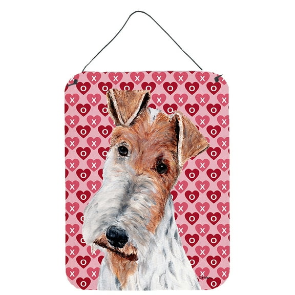 Wire Fox Terrier Hearts and Love Wall or Door Hanging Prints