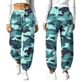 thumbnail image 5 of Karymi Wide Leg Pants Woman Camo Printed Joggers, Elastic Drawstring Waist Sweatpants with Hand Pockets, Elastic Cuffed Ankle Daily Sports Pants, 5 of 9