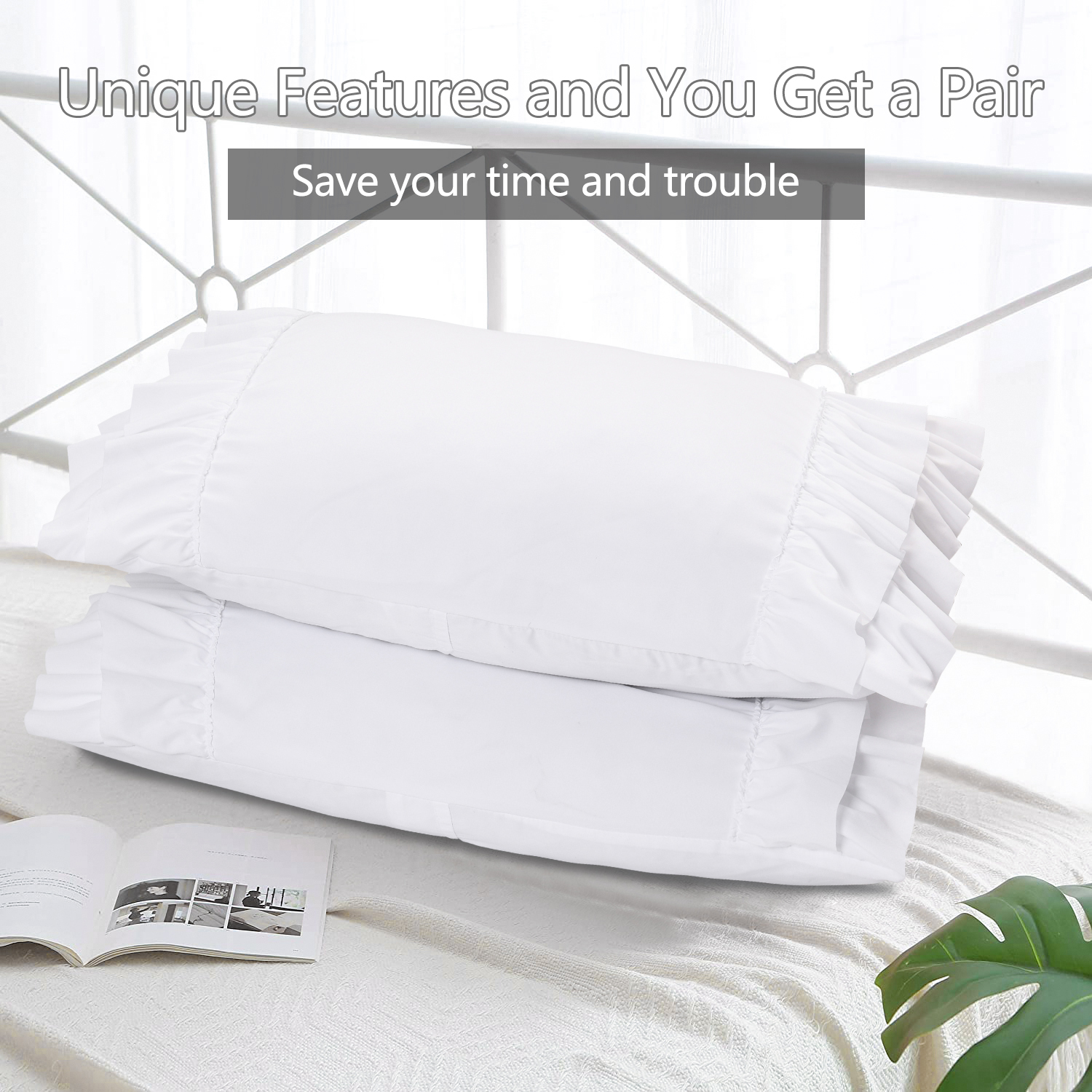 Set of 2 Classic Ruffle Decorative Pillow Shams