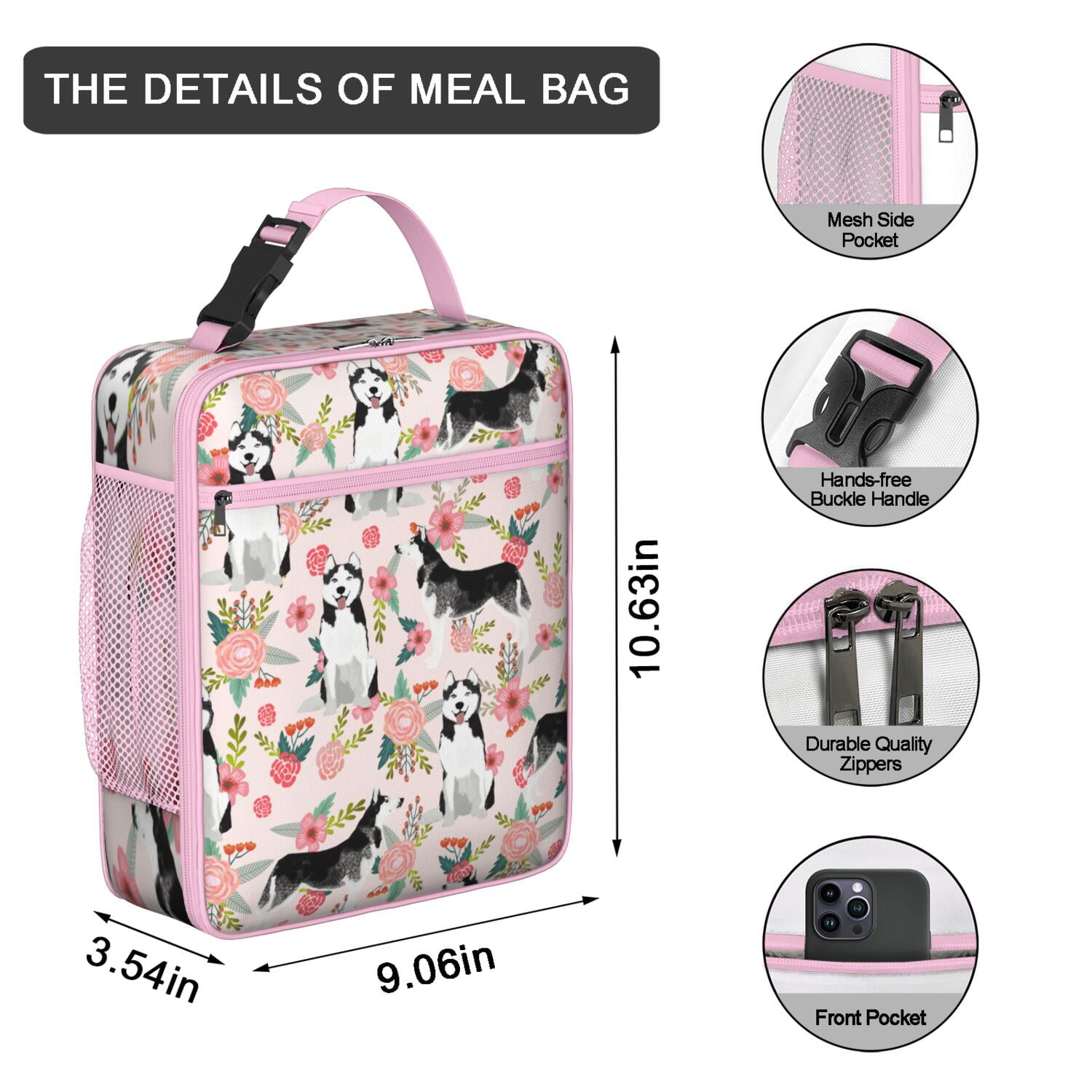 Cartoon Puppy Pattern Lunch Tote Bag, Insulated Waterproof Bento Box with Adorable Dog Print, Durable and Spacious Cooler for Work, Gym, Picnic, Travel