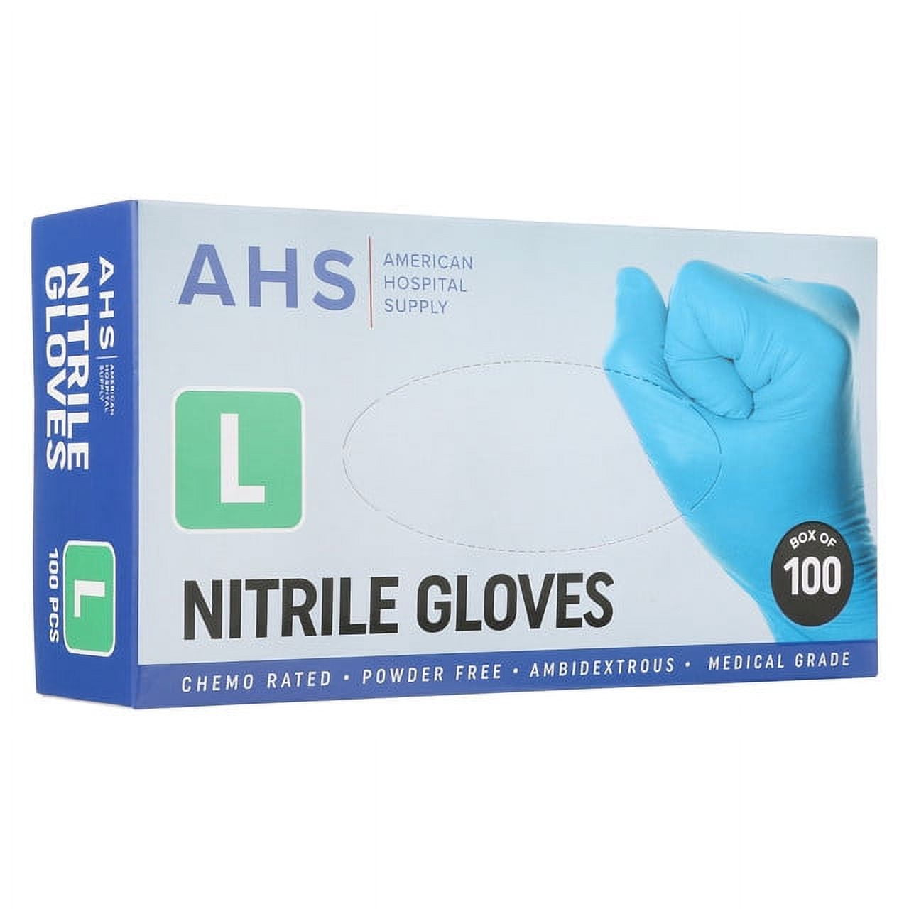 American Hospital Supply Powder-Free Nitrile Gloves Chemo-Rated Medical-Grade Disposable Healthcare Large Case of 1000