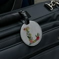 thumbnail image 2 of Letter L Floral Monogram Initial Round Leather Luggage Card Suitcase Carry-On ID Tag, 2 of 8