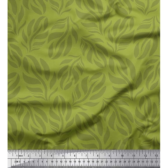 Soimoi Velvet Fabric Leaves Shirting Print Sewing Fabric Yard 58 Inch Wide