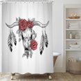 thumbnail image 3 of Boho Rose Shower Curtain, Red Floral Shower Curtain Set, Valentine Flower Shower Curtains for Bathroom, Waterproof Fabric with 12 Hooks, 72 x 72 Inches, 3 of 6